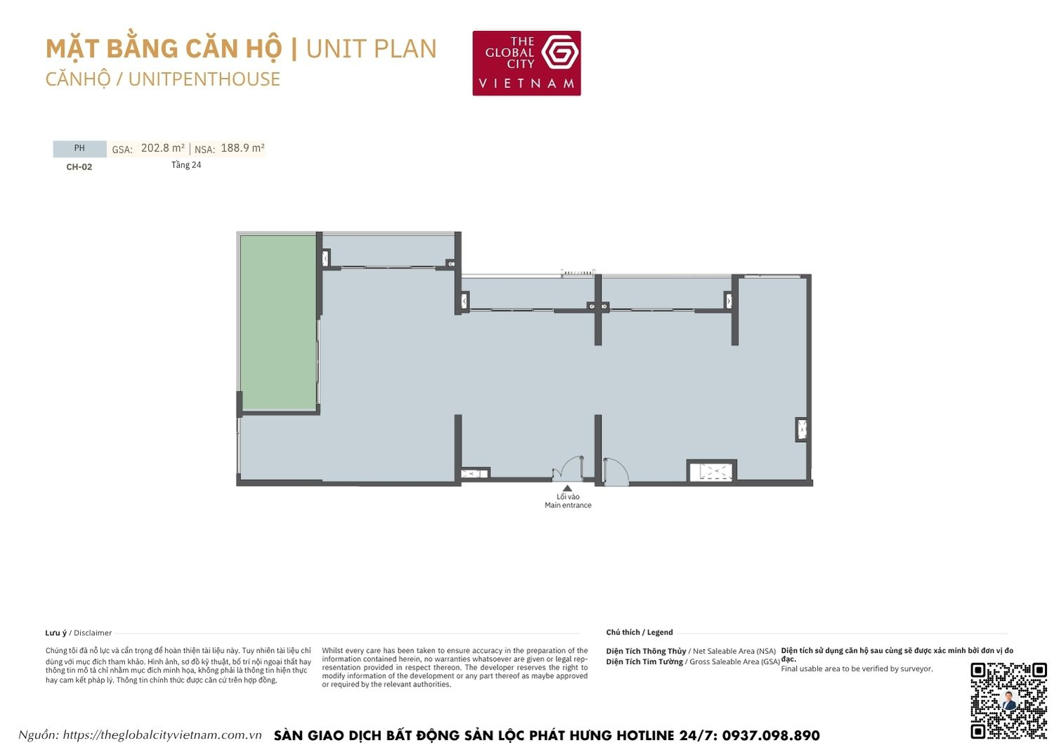 Mặt bằng căn hộ MPP A2 Masteri Park Place - The Global City Quận 2