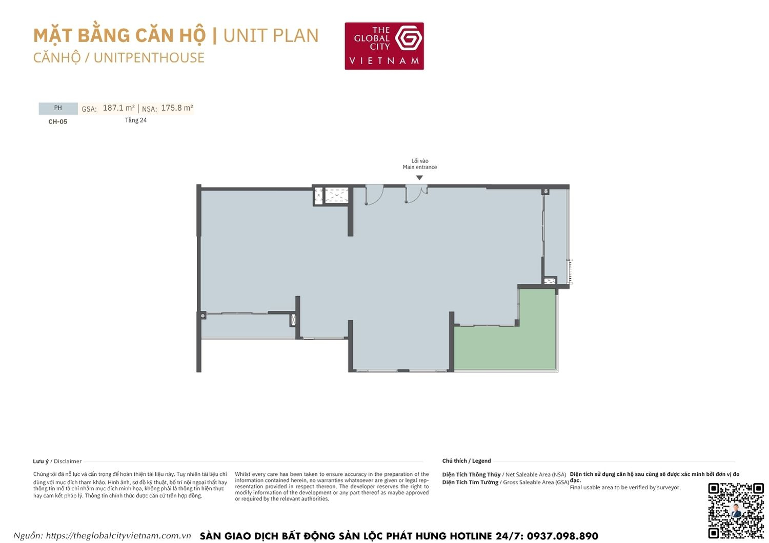 Mặt bằng căn hộ MPP A2 Masteri Park Place - The Global City Quận 2