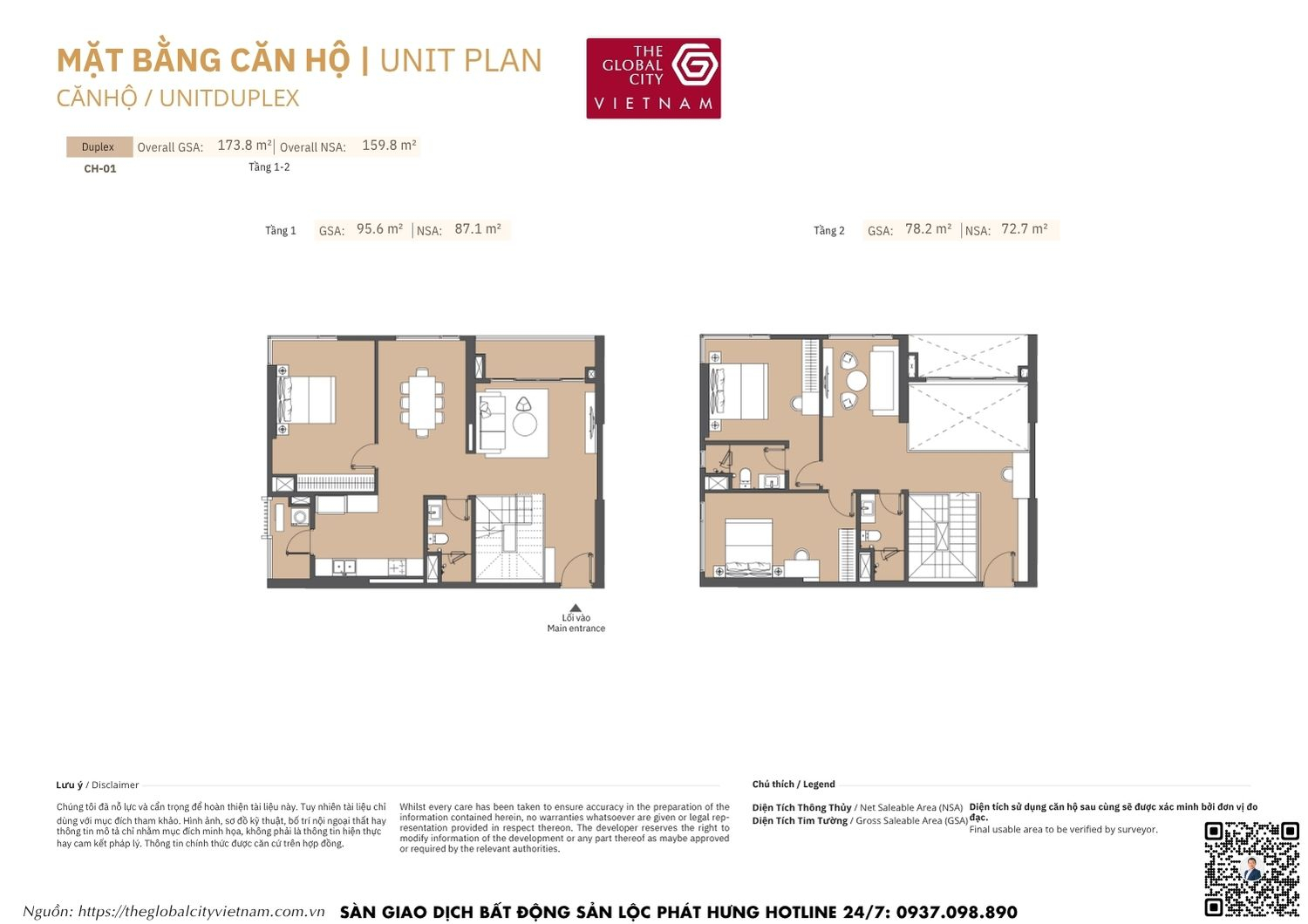 Mặt bằng căn hộ MPP A2 Masteri Park Place - The Global City Quận 2