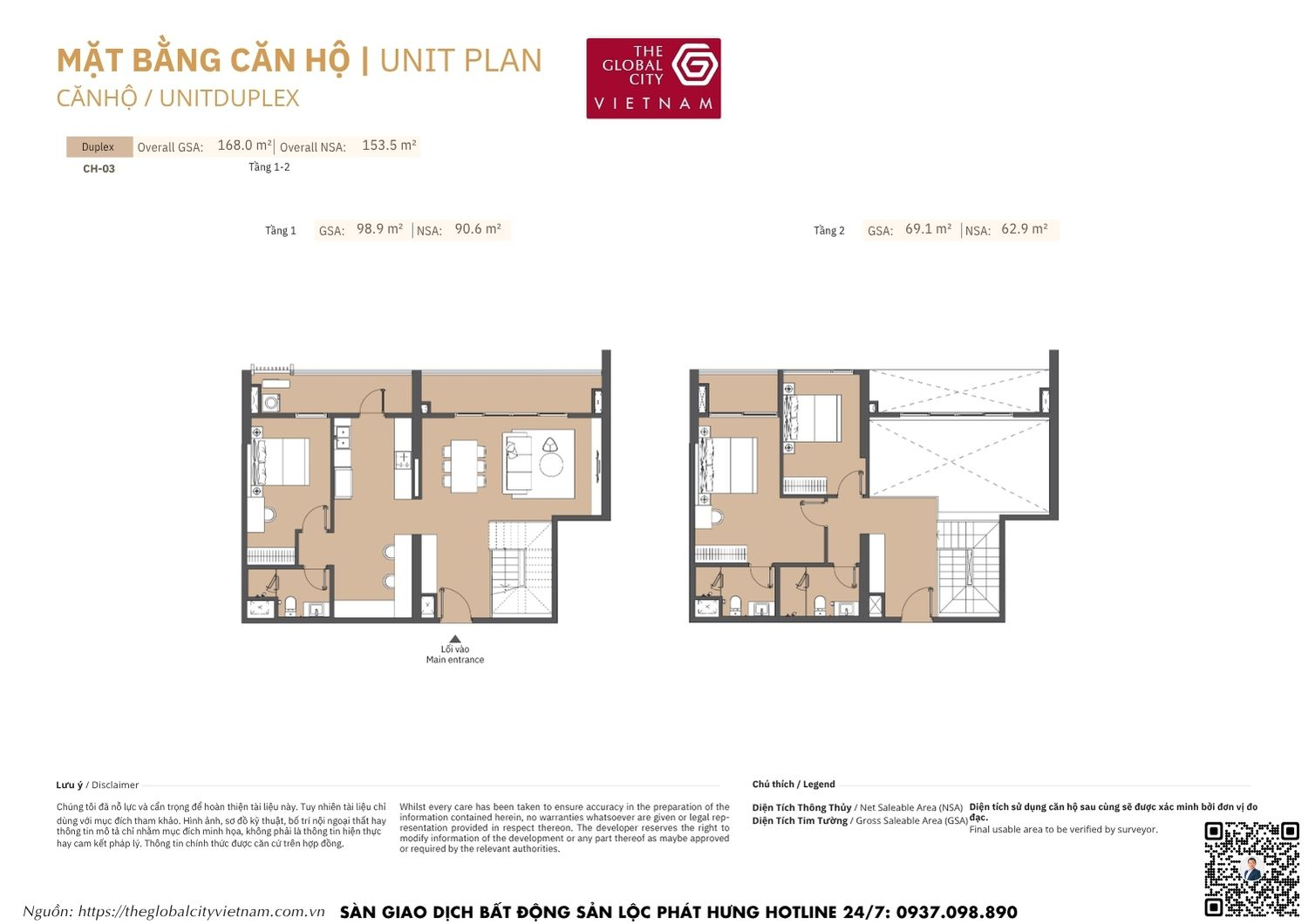 Mặt bằng căn hộ MPP A2 Masteri Park Place - The Global City Quận 2