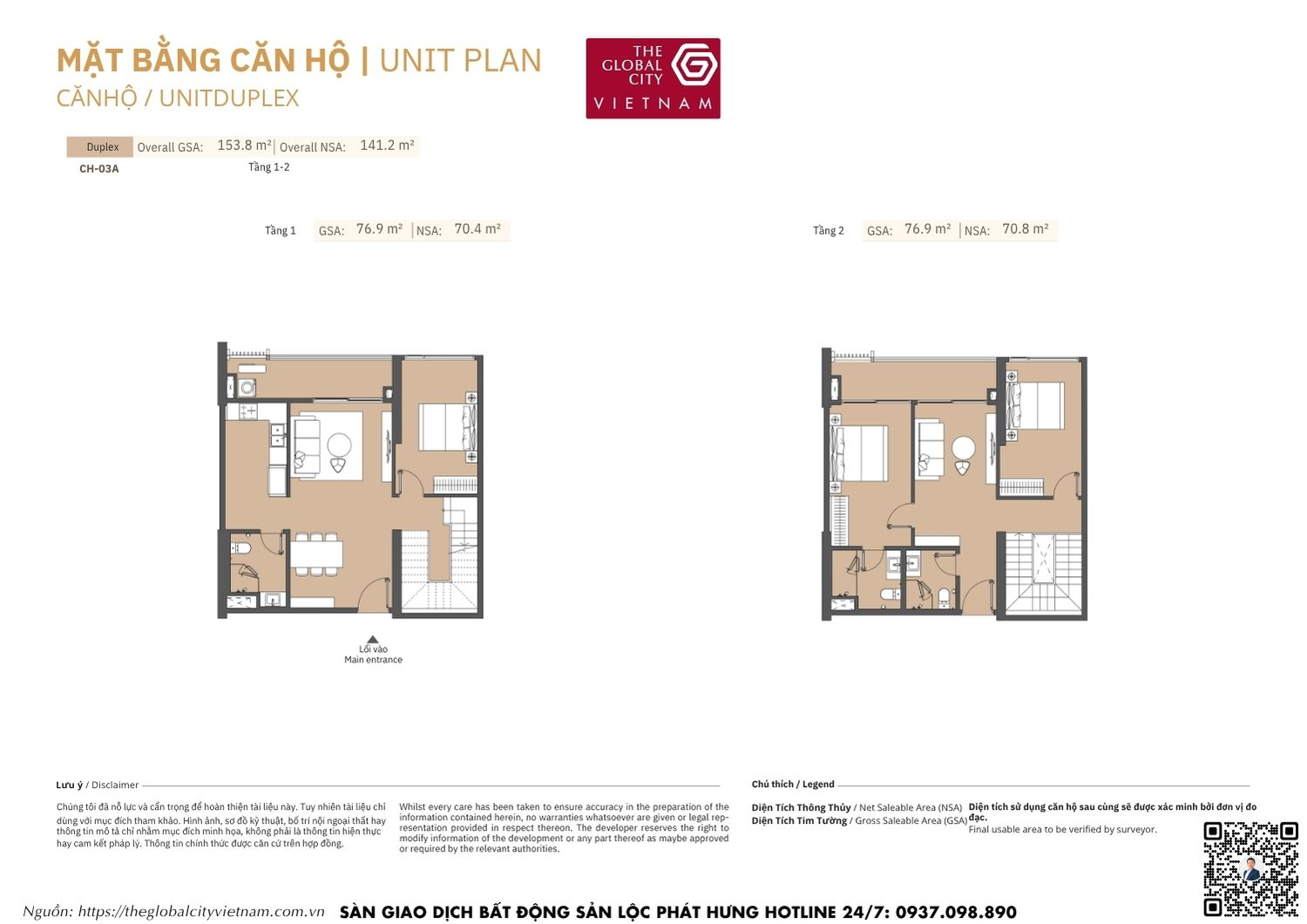 Mặt bằng căn hộ MPP A2 Masteri Park Place - The Global City Quận 2