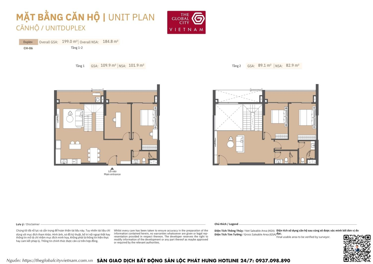 Mặt bằng căn hộ MPP A2 Masteri Park Place - The Global City Quận 2