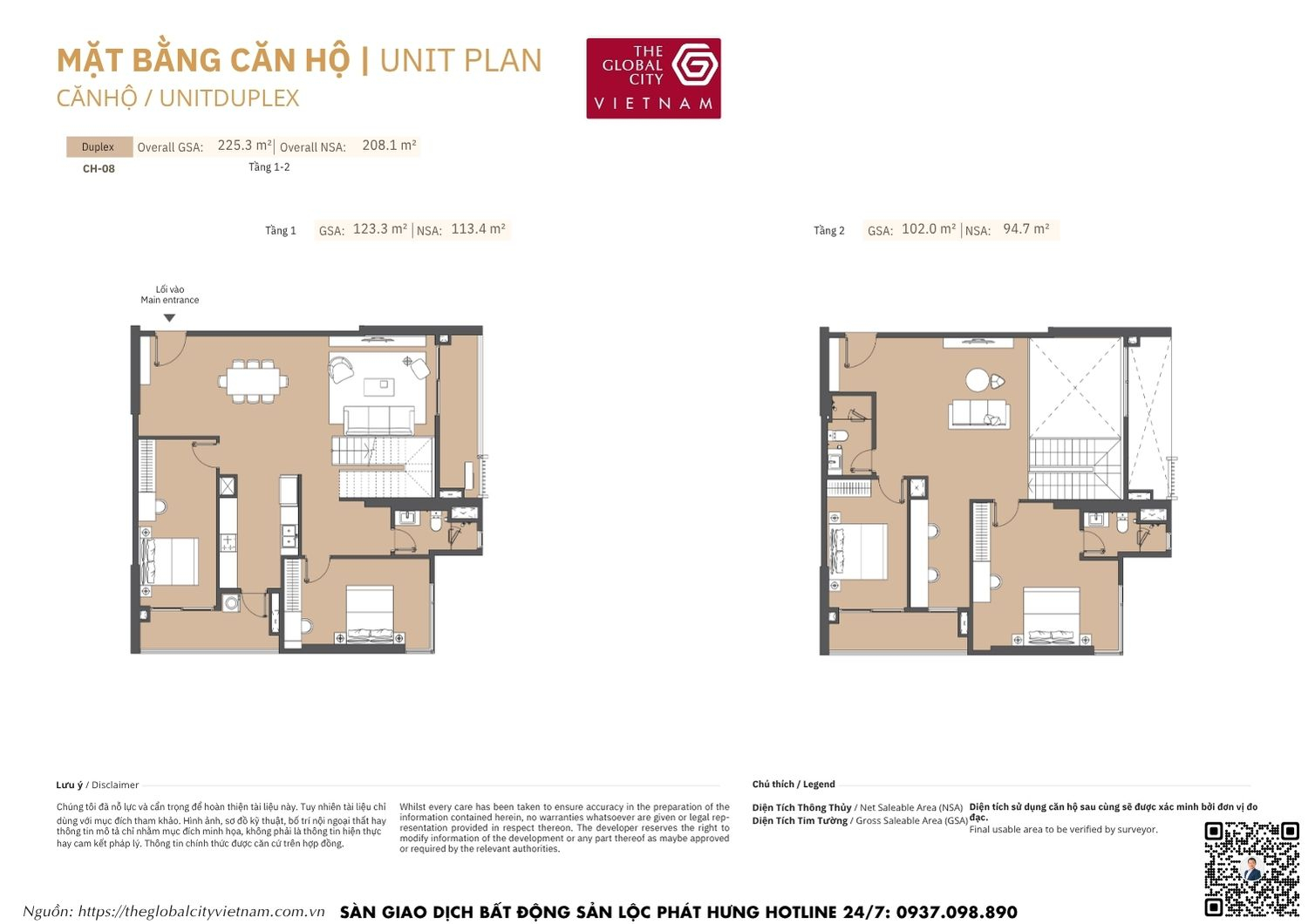 Mặt bằng căn hộ MPP A2 Masteri Park Place - The Global City Quận 2