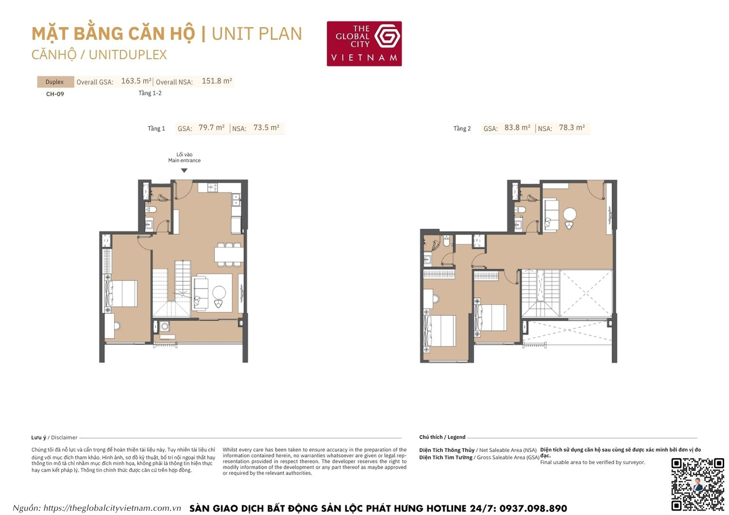 Mặt bằng căn hộ MPP A2 Masteri Park Place - The Global City Quận 2