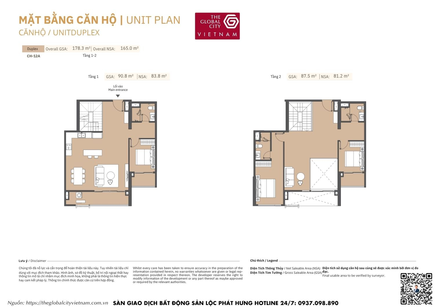 Mặt bằng căn hộ MPP A2 Masteri Park Place - The Global City Quận 2