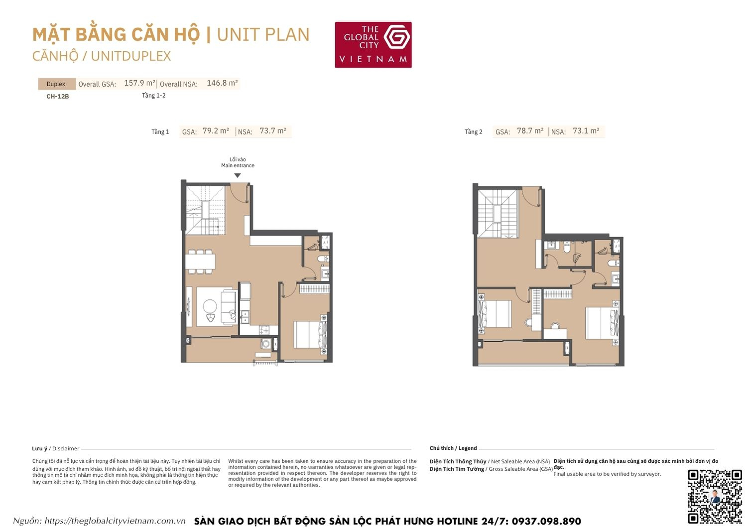 Mặt bằng căn hộ MPP A2 Masteri Park Place - The Global City Quận 2