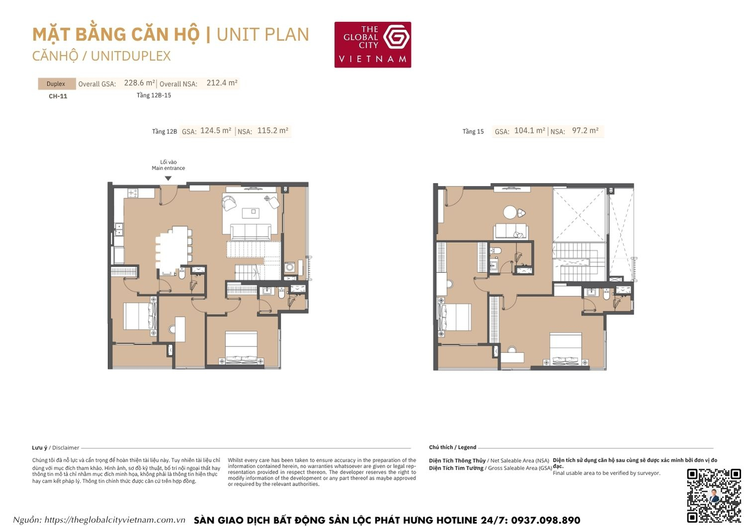 Mặt bằng căn hộ MPP A2 Masteri Park Place - The Global City Quận 2
