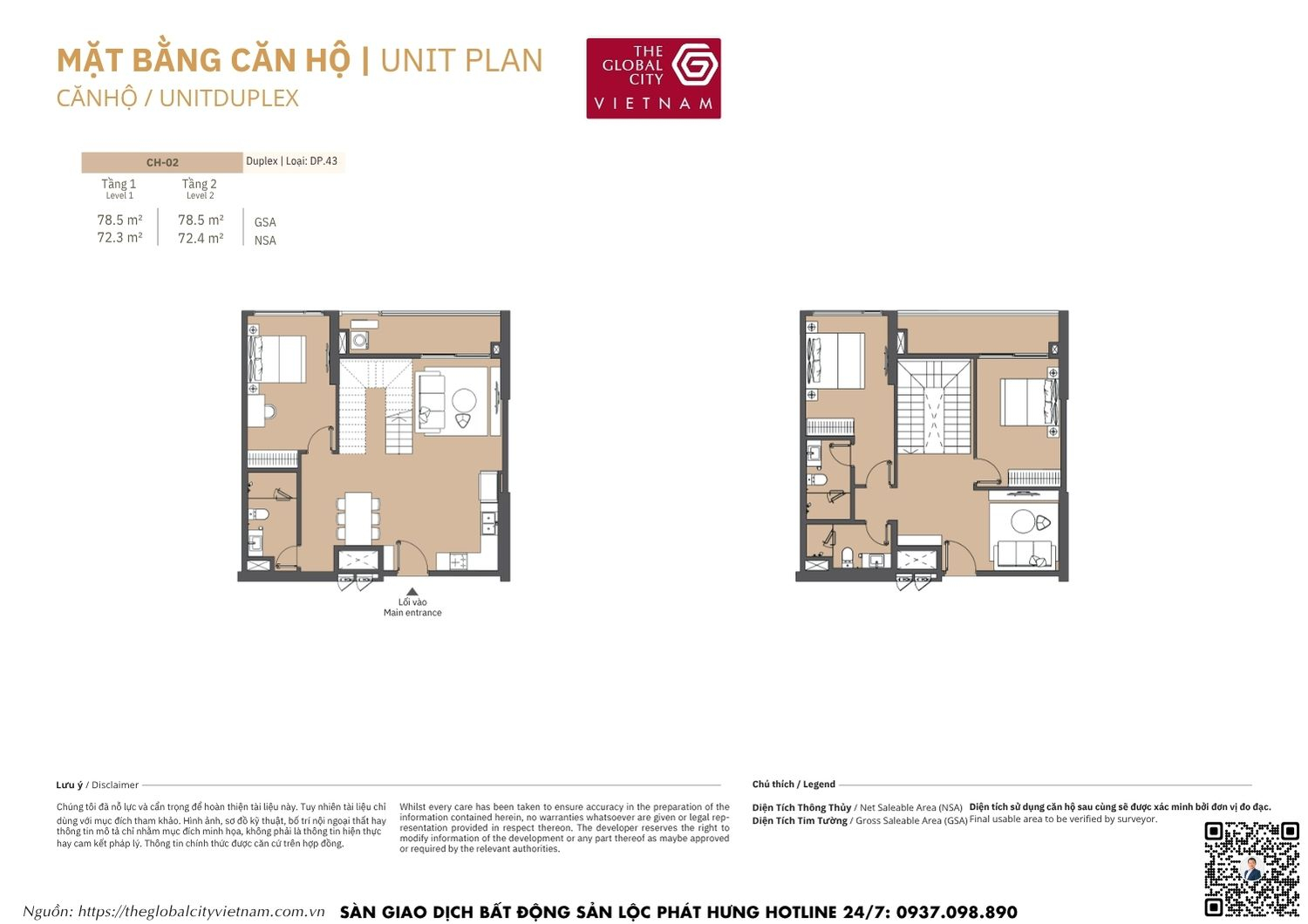 Mặt bằng căn hộ MPP B1 Masteri Park Place - The Global City Quận 2