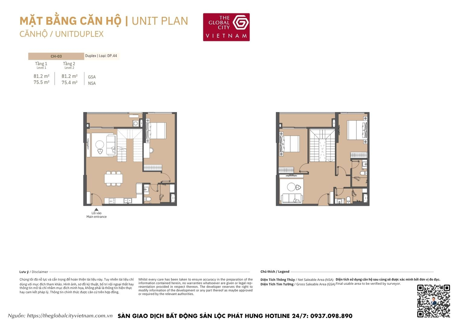 Mặt bằng căn hộ MPP B1 Masteri Park Place - The Global City Quận 2