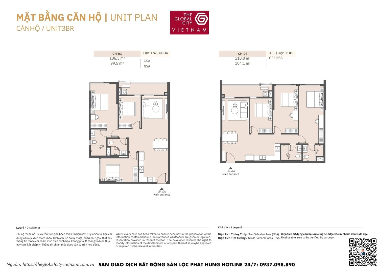 Mặt bằng căn hộ MPP B1 Masteri Park Place - The Global City Quận 2