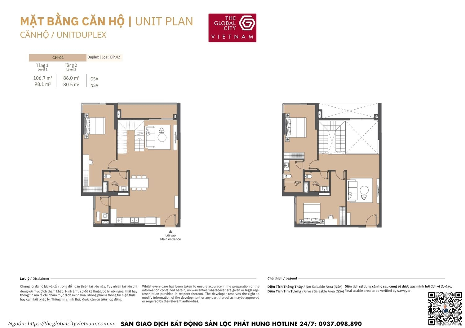 Mặt bằng căn hộ MPP B1 Masteri Park Place - The Global City Quận 2