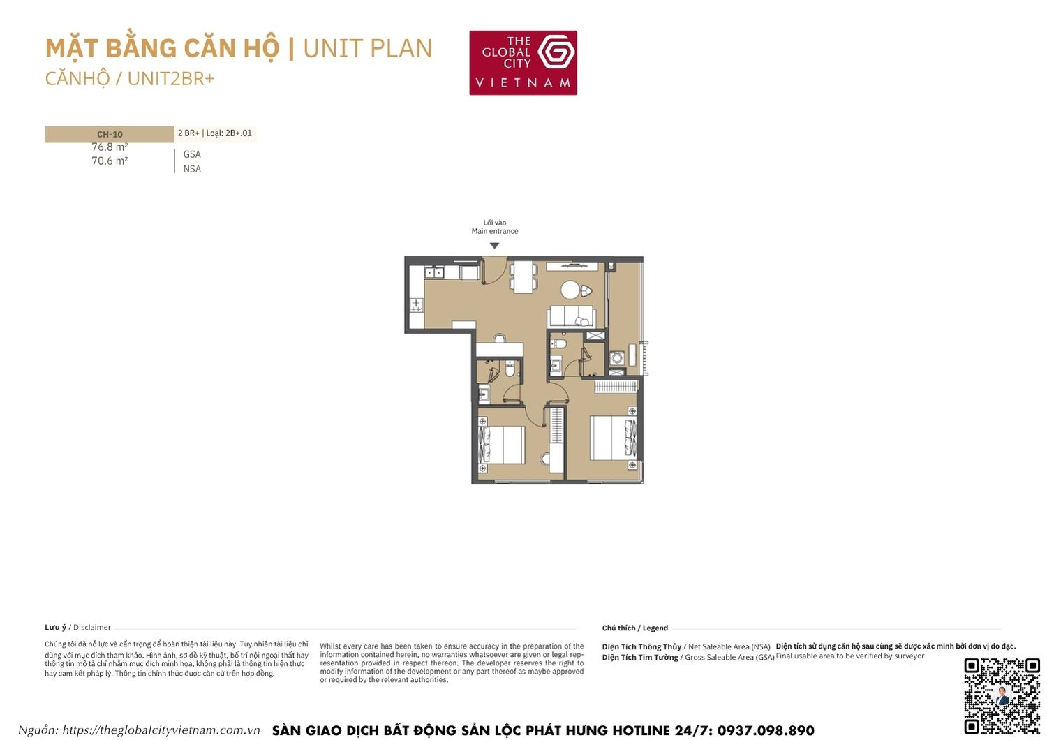 Mặt bằng căn hộ MPP B2 Masteri Park Place - The Global City Quận 2