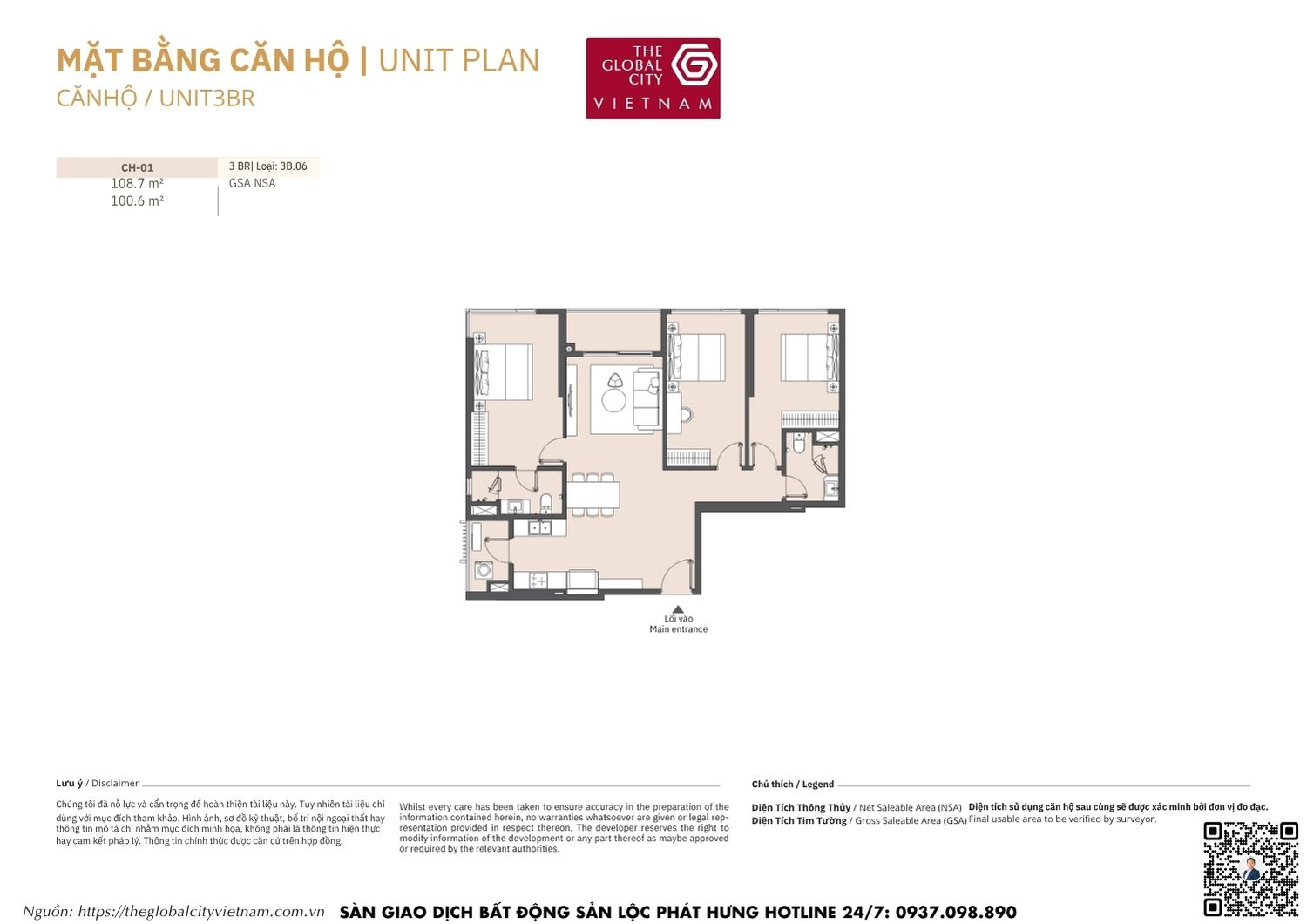 Mặt bằng căn hộ MPP B2 Masteri Park Place - The Global City Quận 2