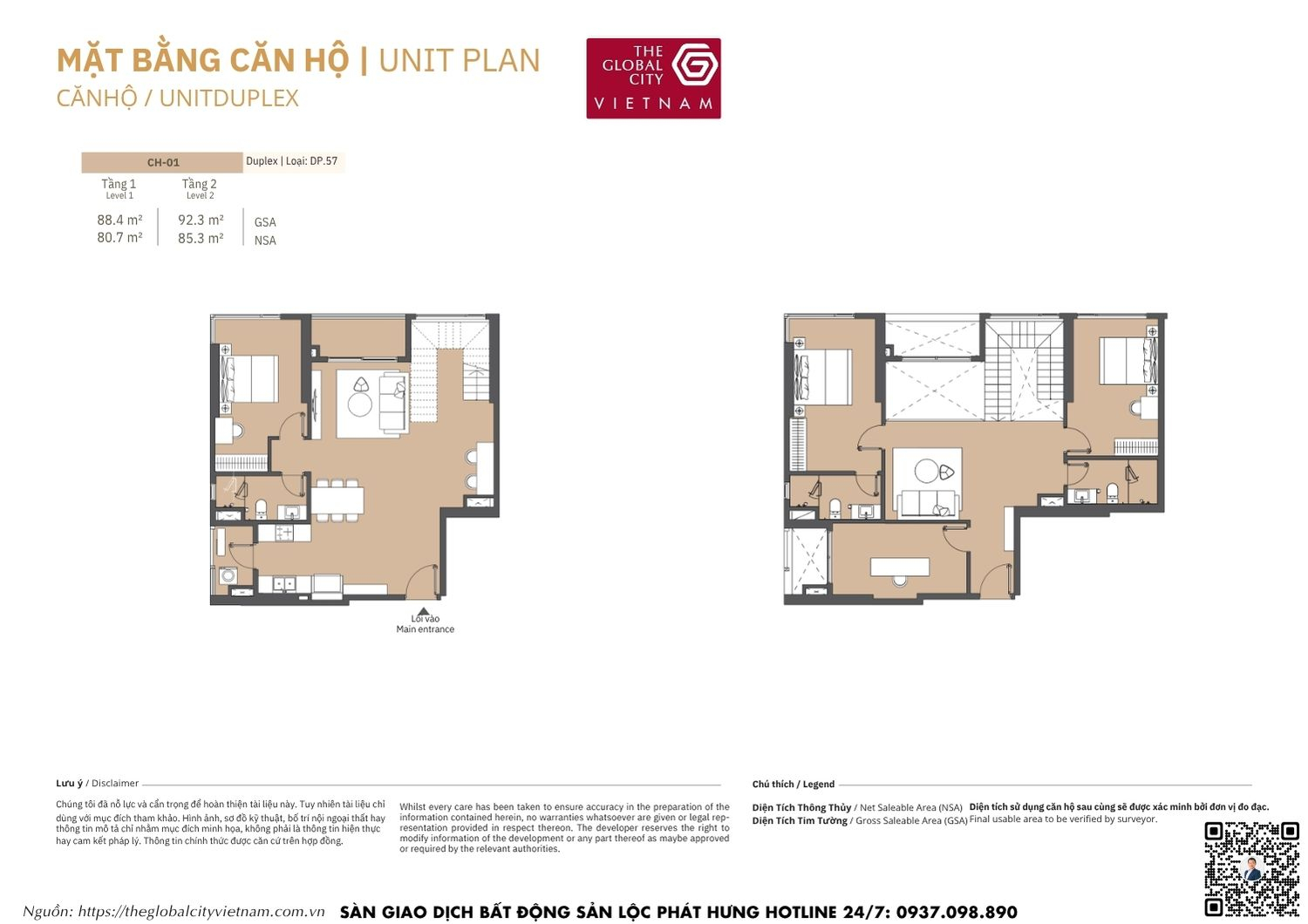 Mặt bằng căn hộ MPP B2 Masteri Park Place - The Global City Quận 2