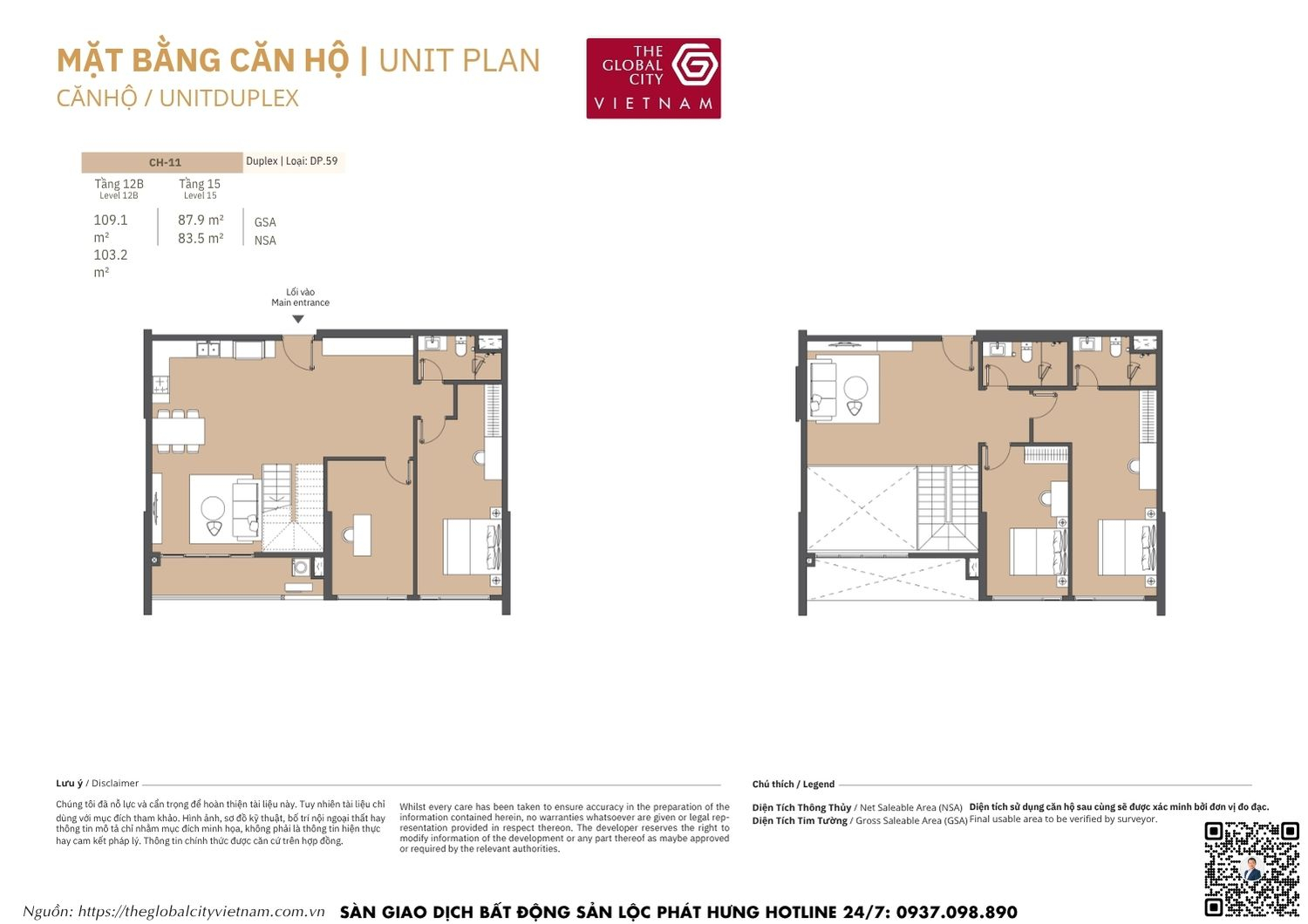 Mặt bằng căn hộ MPP B2 Masteri Park Place - The Global City Quận 2