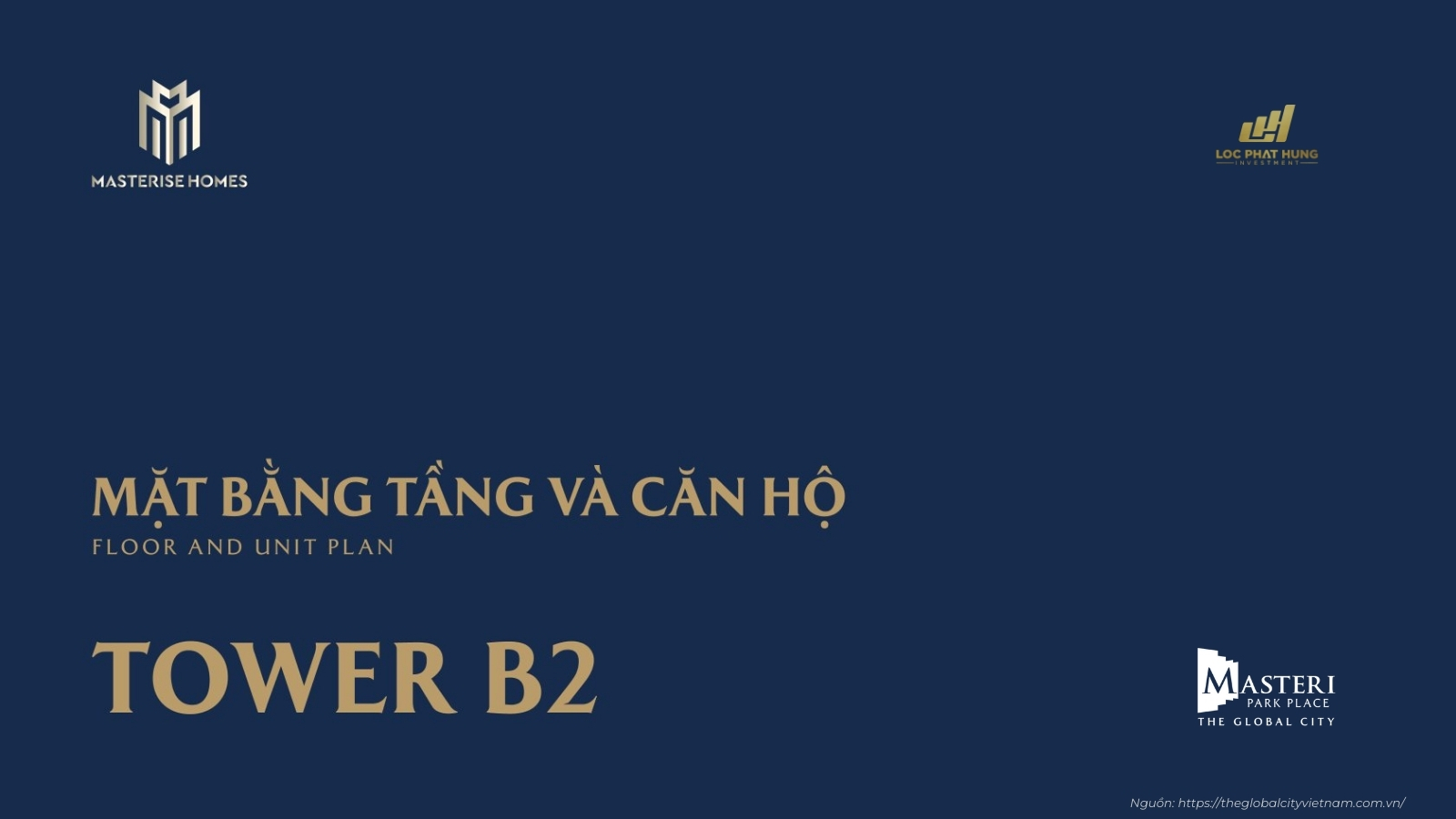 Mặt bằng tầng và căn hộ  Tower B2 Masteri Park Place The Global City