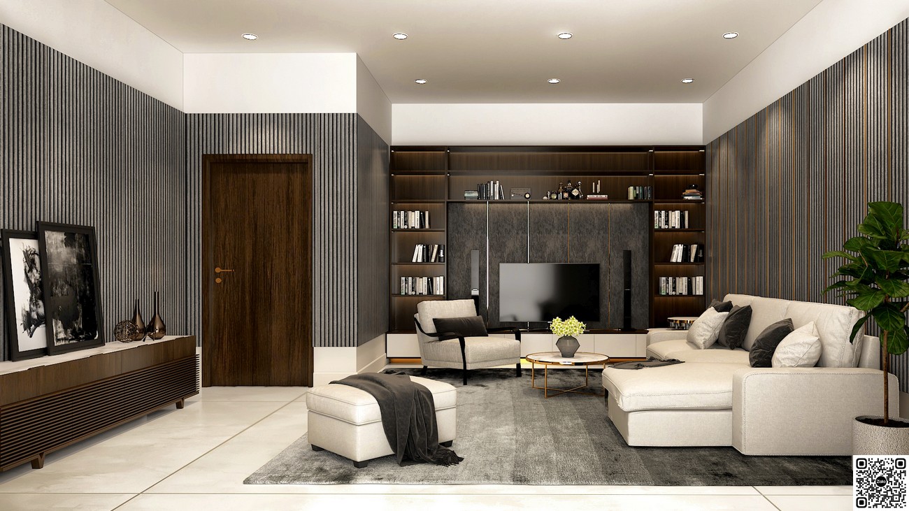 Phòng gia đình căn penthouse Morden dự án Essensia Sky.