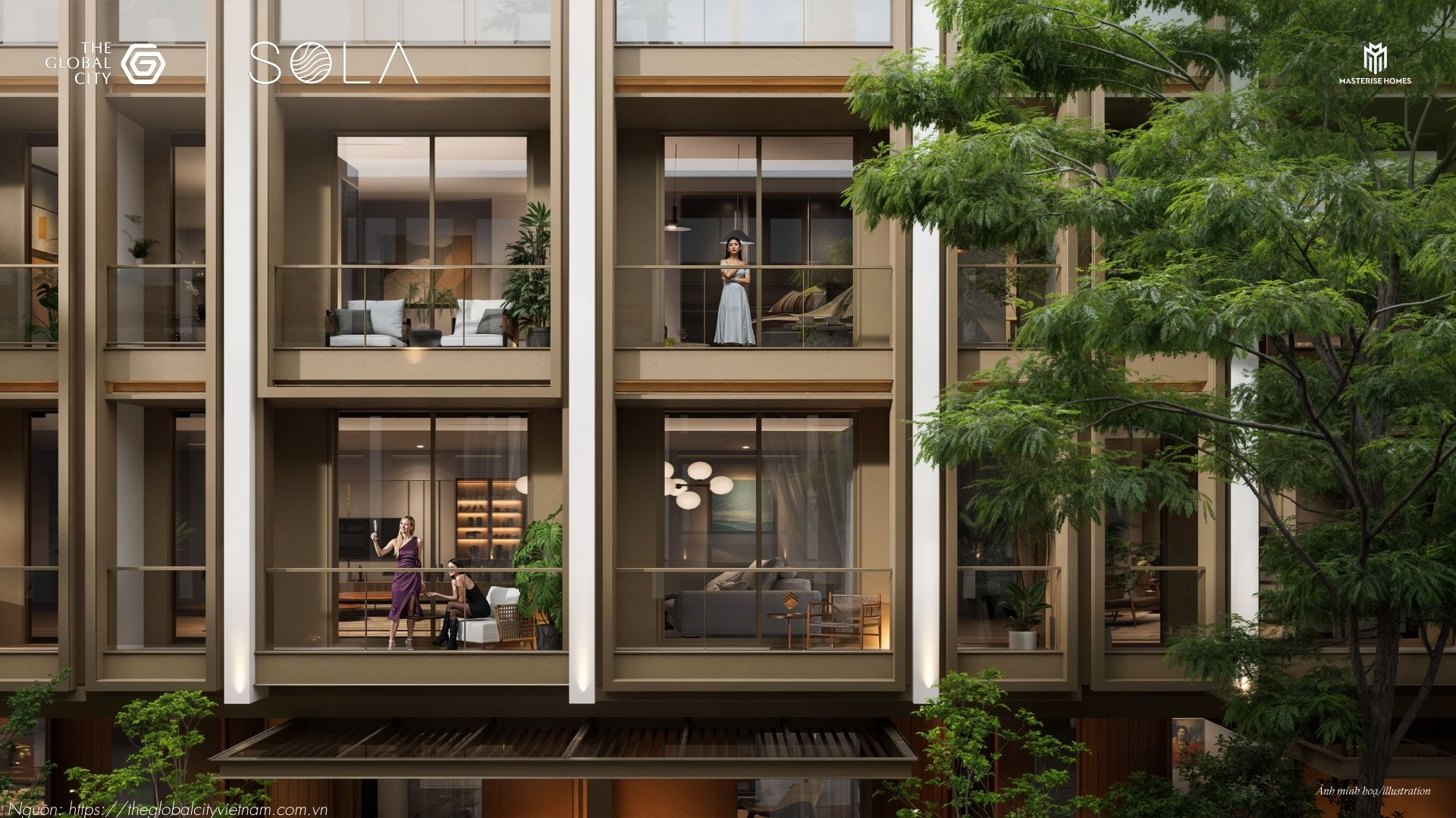 Thiết kế biệt thự liền kề Sola The Global City Quận 2