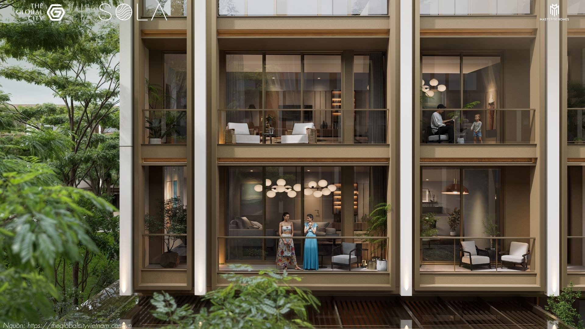 Thiết kế biệt thự liền kề Sola The Global City Quận 2
