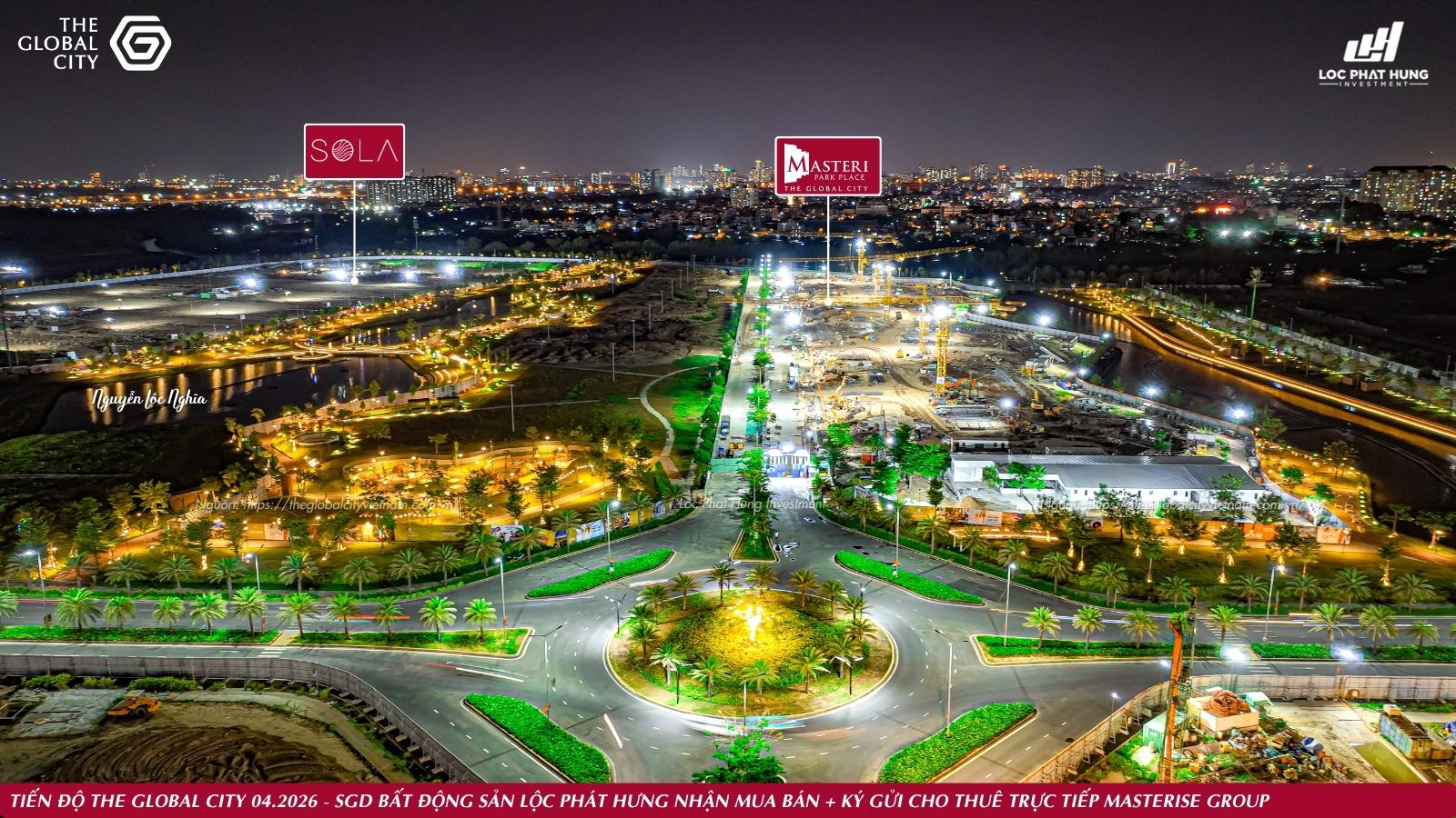 Tiến độ thực tế về đêm dự án The Global City Quận 2