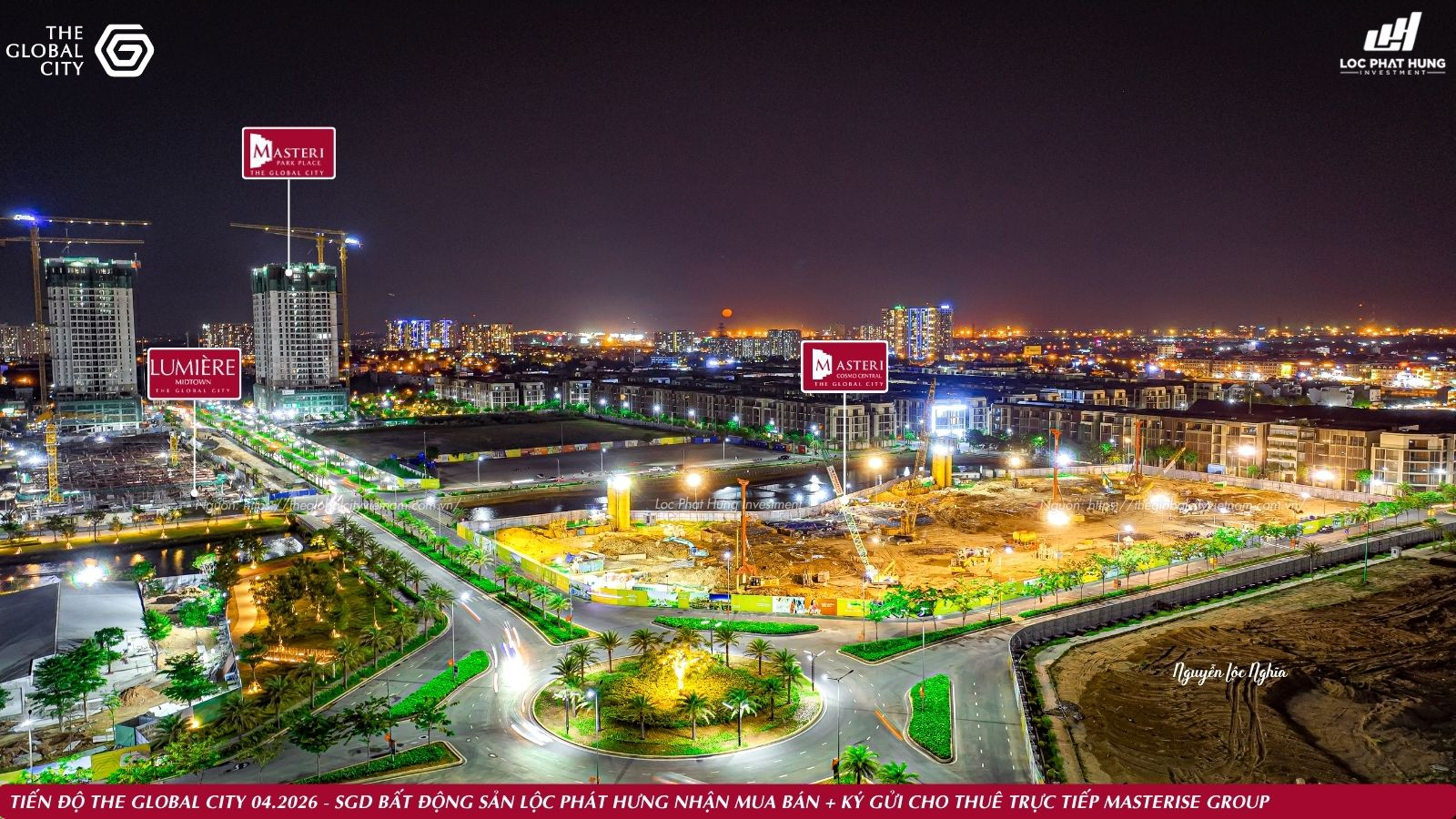 Tiến độ thực tế về đêm dự án The Global City Quận 2