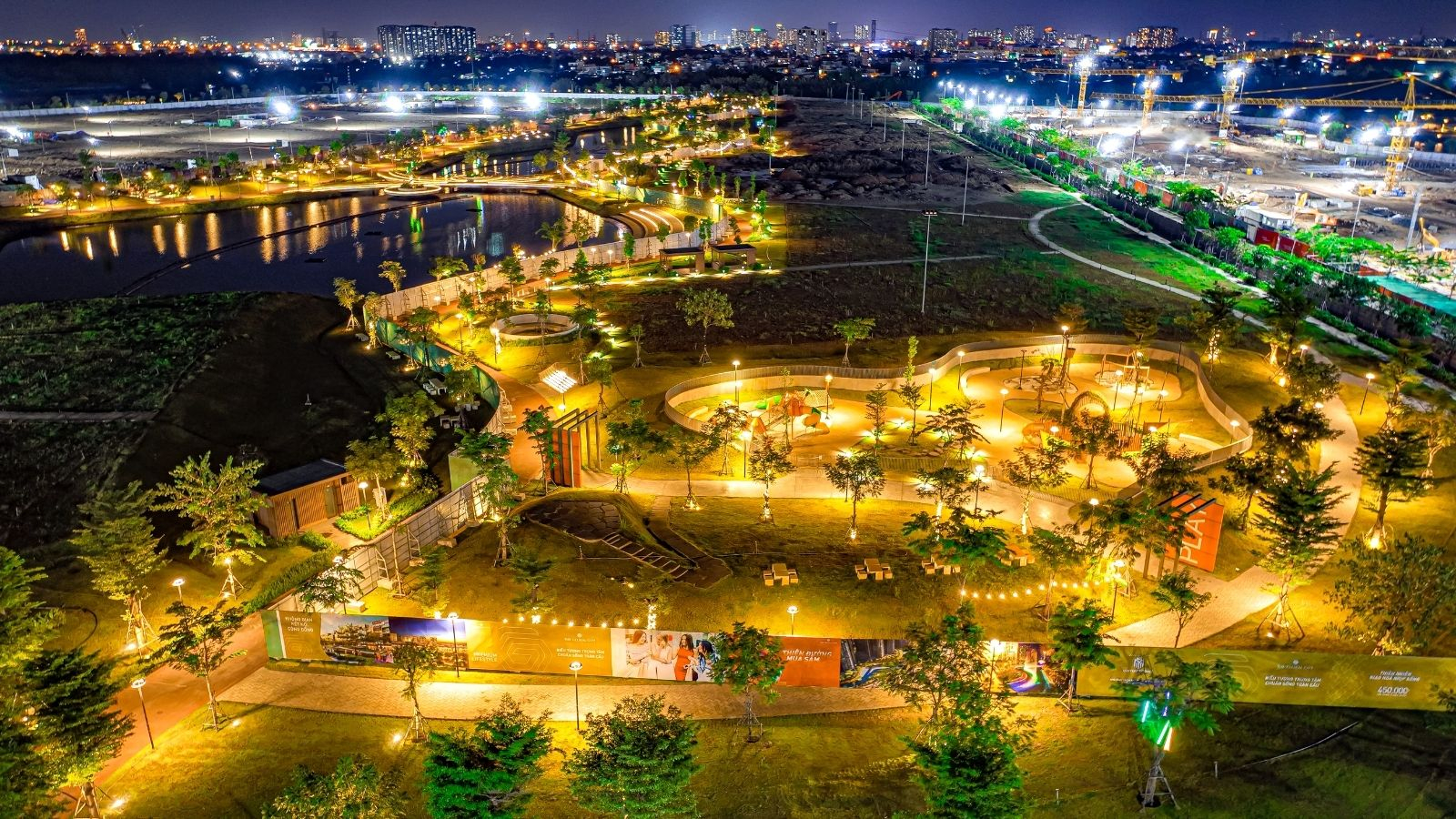 Tiến độ thực tế về đêm dự án The Global City Quận 2