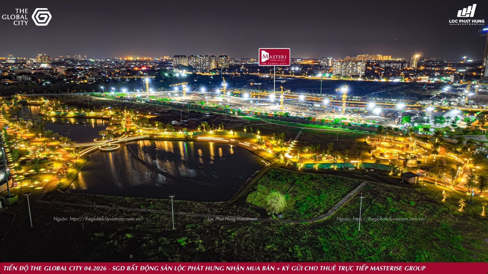 Tiến độ thực tế về đêm dự án The Global City Quận 2