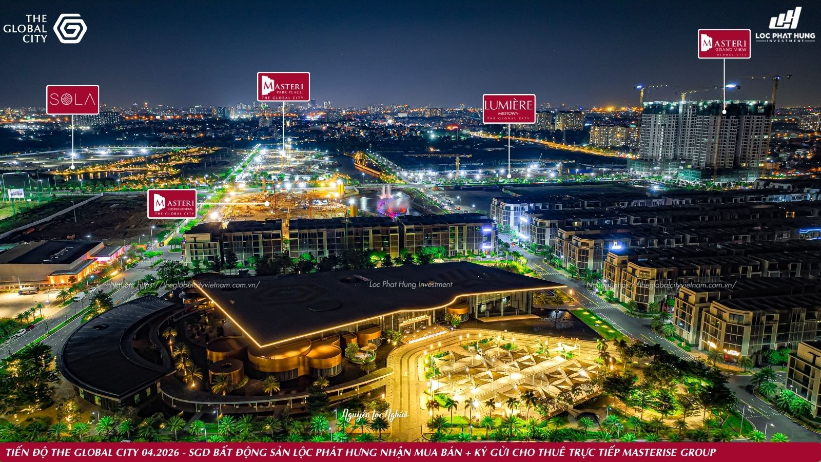 Tiến độ thực tế về đêm dự án The Global City Quận 2