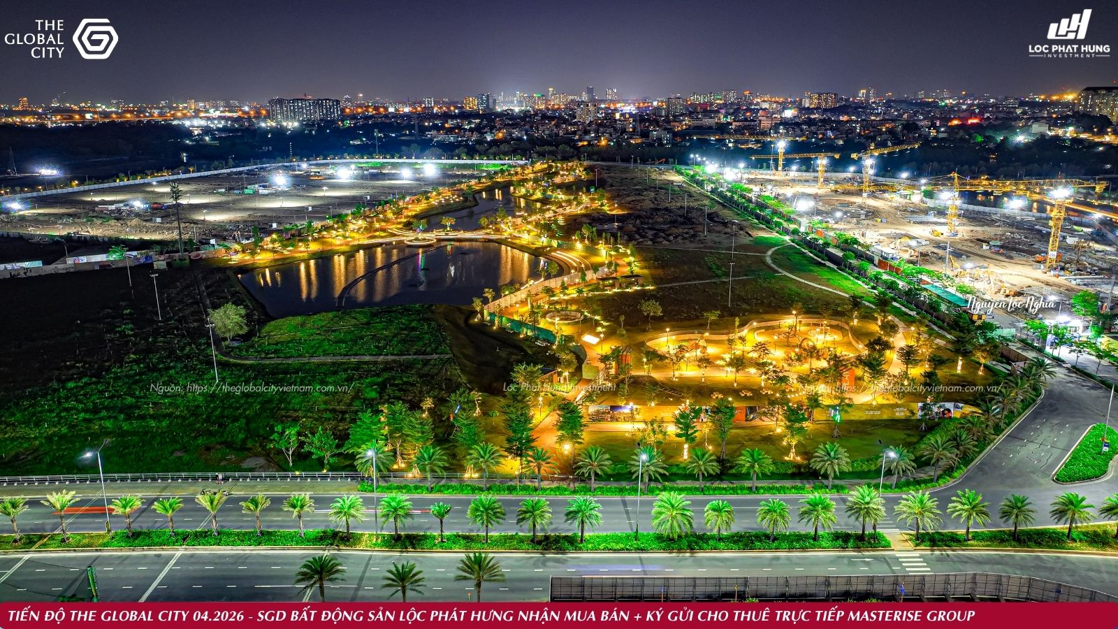 Tiến độ thực tế về đêm dự án The Global City Quận 2