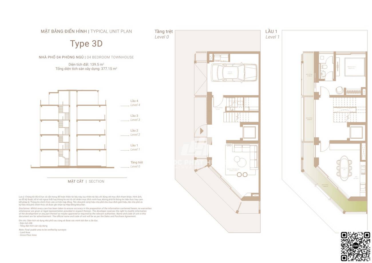 Thiết kế nhà phố lầu trệt và 1 loại căn 3D