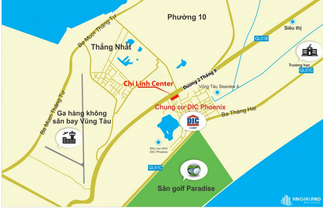 Vị trí địa chỉ dự án căn hộ Chí Linh Center Nguyen An Ninh chủ đầu tư DIC Holdings