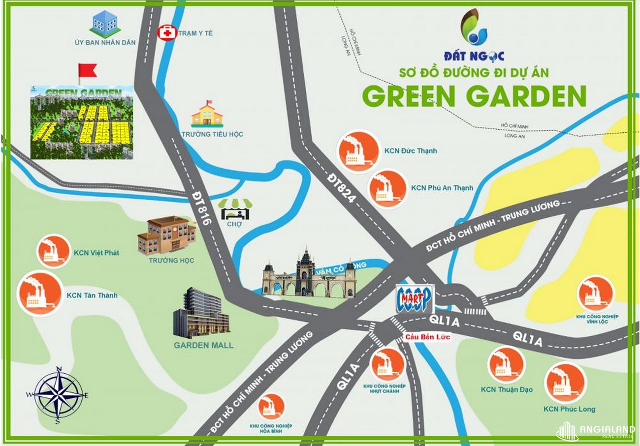 Vị trí dự án Green Garden Bến Lức