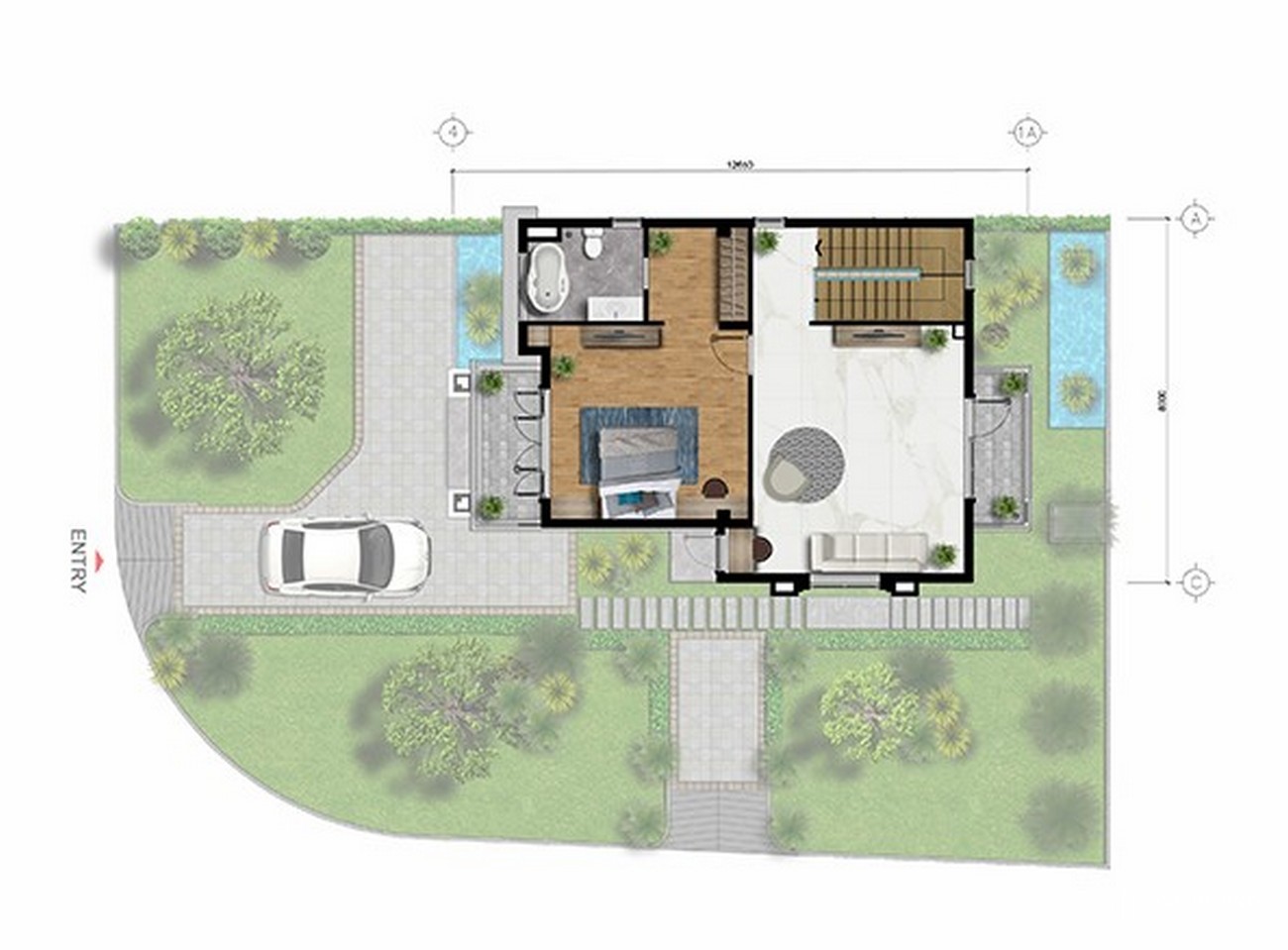 Mặt bằng tầng 3 căn biệt thự đơn lập của dự án West Lakes Golf & Villas