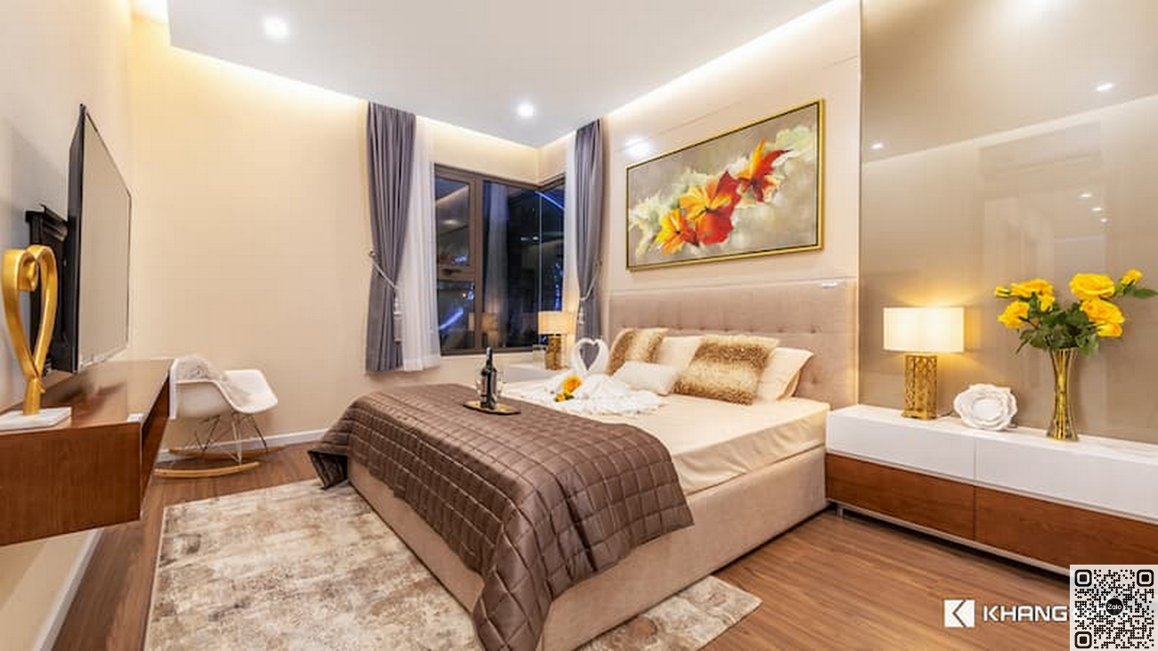 Phòng ngủ nhà mẫu căn hộ chung cư The Privia Bình Tân