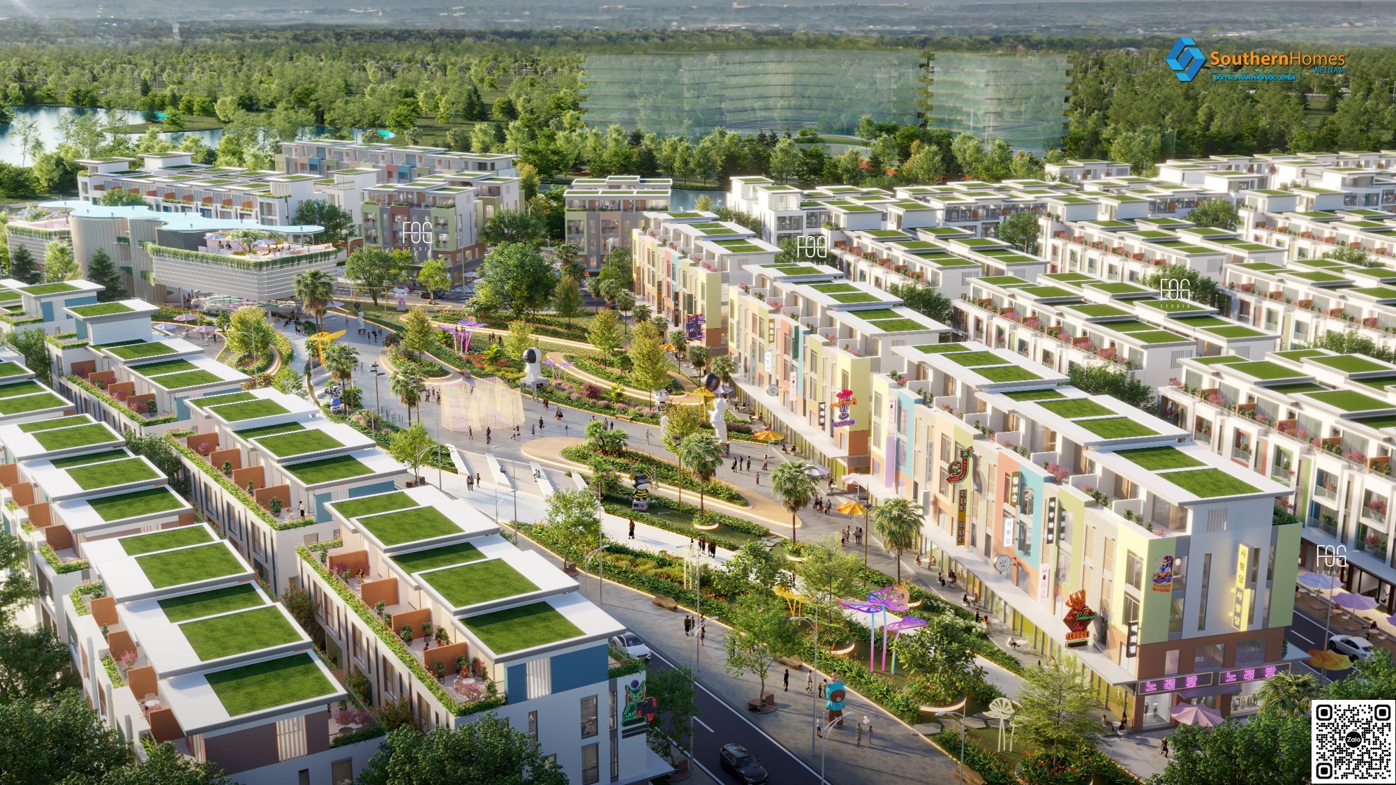 Phối cảnh tiện ích dự án nhà phố thương mại The Koradise Meyhomes Phú Quốc Trần Hưng Đạo chủ đầu tư Tân Á Đại Thành