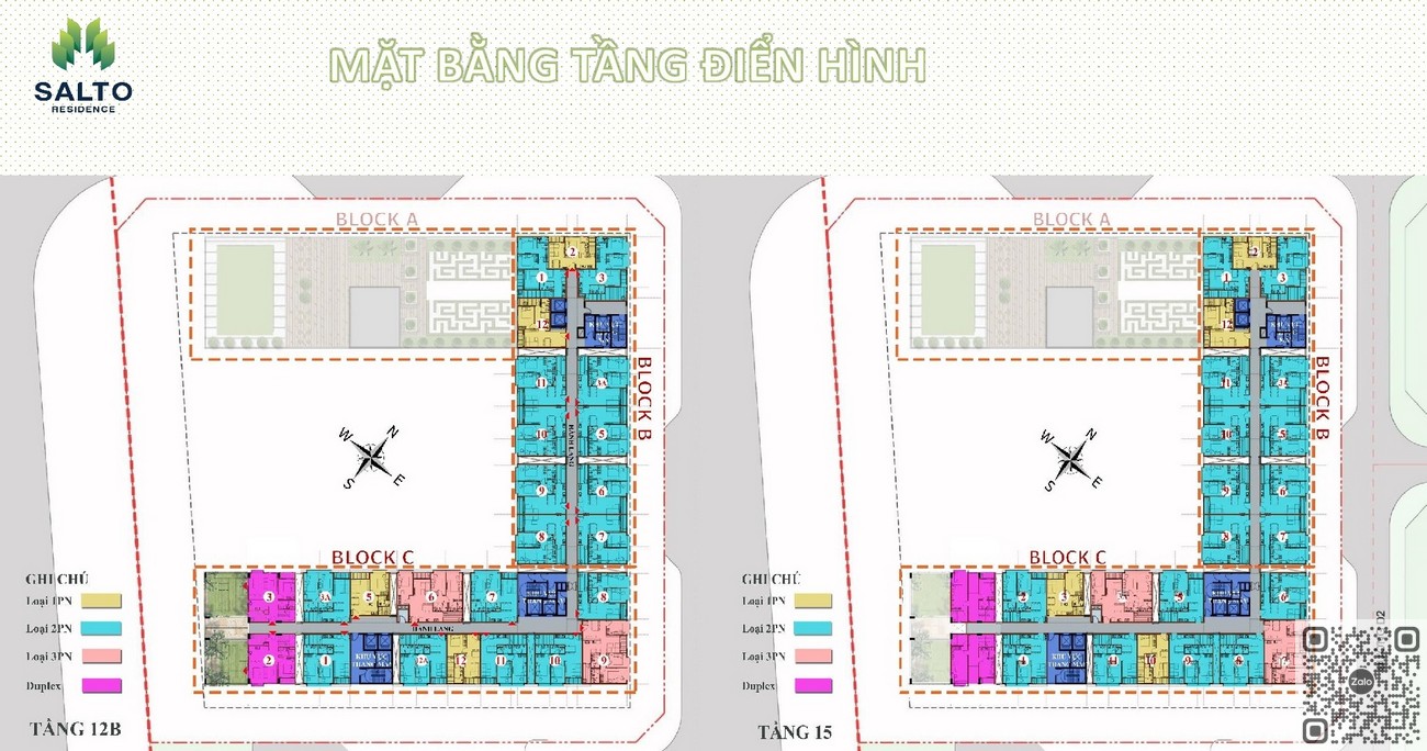 Mặt bằng tầng điển hình dự án căn hộ chung cư Salto Residence Quận 2