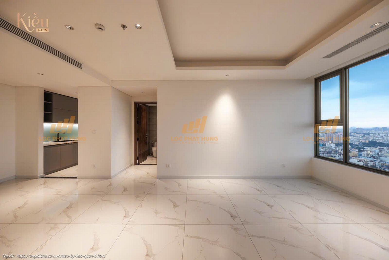 Ảnh thực tế căn hộ 23-05 diện tích 90m2 (2 phòng ngủ) tại dự án Kiều By Kita, trung tâm Quận 5.