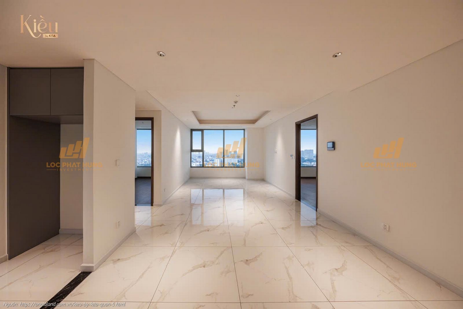 Ảnh thực tế căn hộ 23-05 diện tích 90m2 (2 phòng ngủ) tại dự án Kiều By Kita, trung tâm Quận 5.