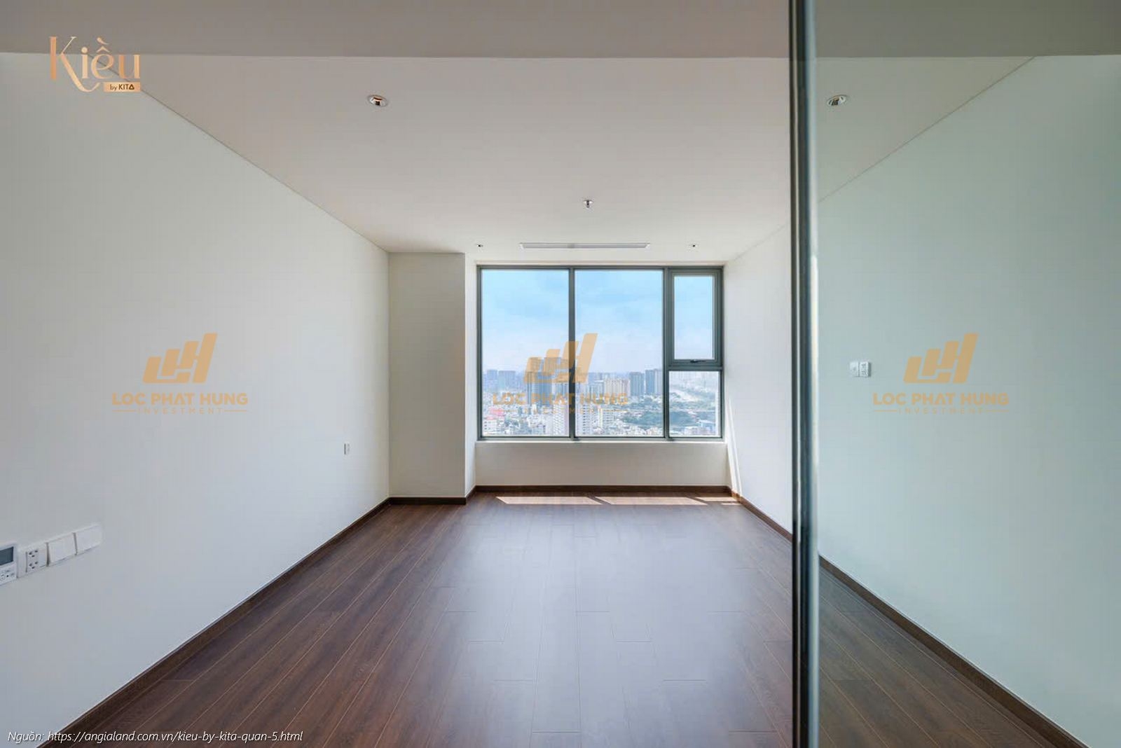 Ảnh thực tế căn hộ 23-05 diện tích 90m2 (2 phòng ngủ) tại dự án Kiều By Kita, trung tâm Quận 5.