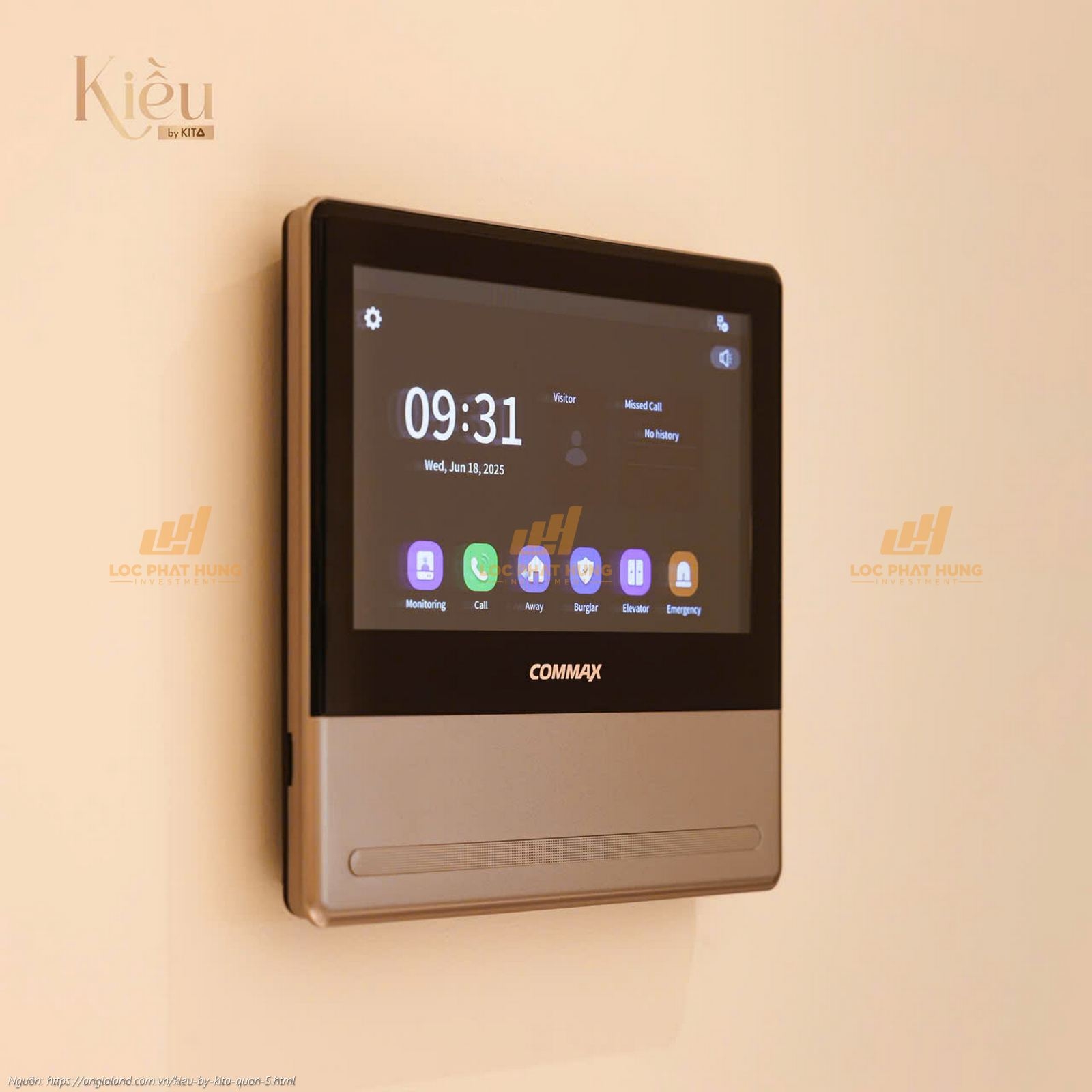 Chuông cửa có hình bàn giao tại căn hộ Kiều By Kita, đảm bảo an ninh cho gia chủ