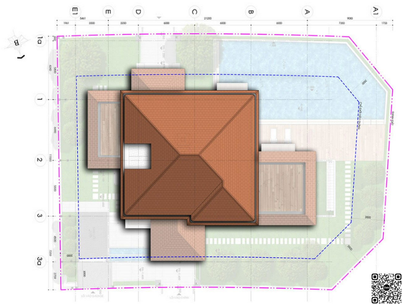 Thiết kế tầng mái villa 23-L3f.