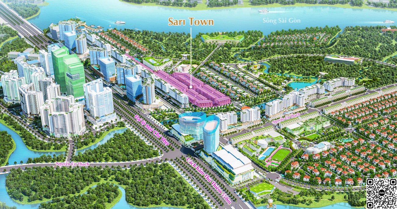 Vị trí chính xác dự án Sari Town Thủ Thiêm Quận 2.