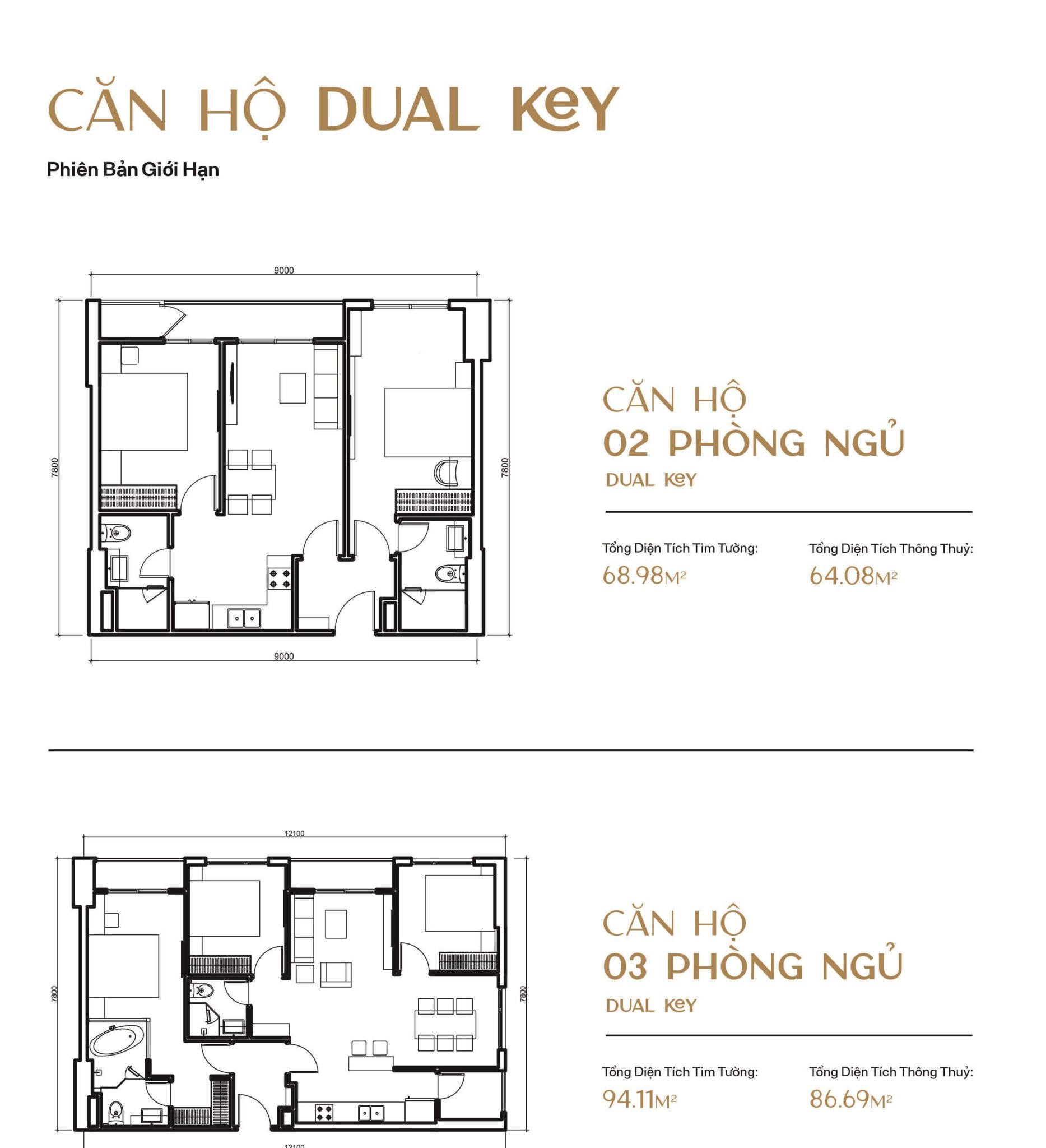 Thiết kế chi tiết dual key căn hộ Simona Heights Quy Nhơn