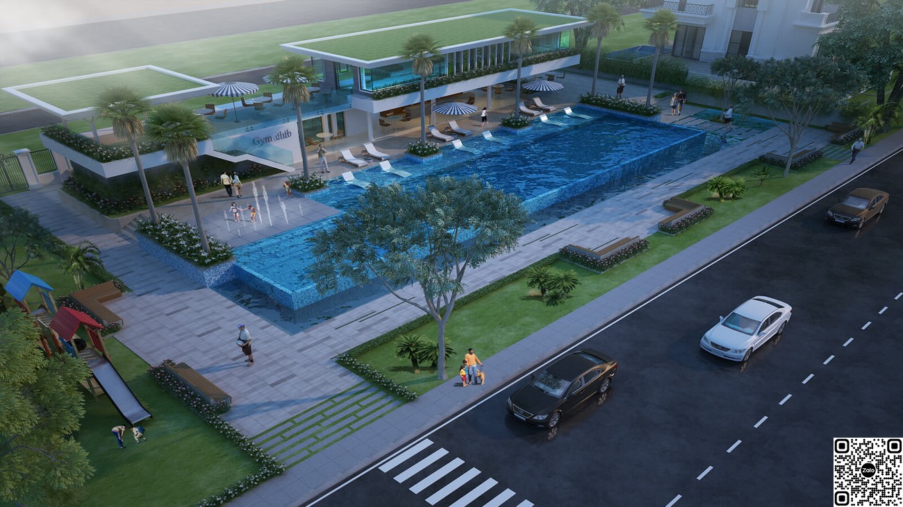 Hồ bơi rộng 1000m tại dự án đất nền nhà phố biệt thự Saigon Mystery Villas Quận 2.