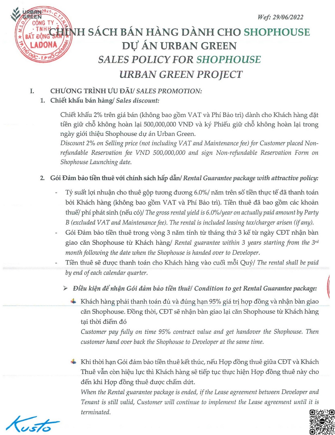 Chính sách thanh toán mới nhất dự án Urban Green Quận 2.