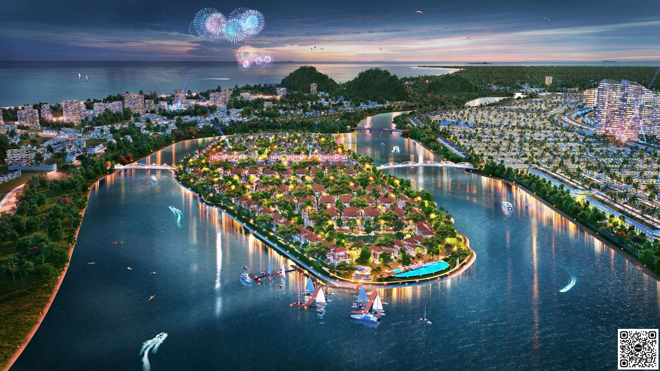 Hình ảnh phối cảnh về đêm dự án Sunneva Island Đà Nẵng.