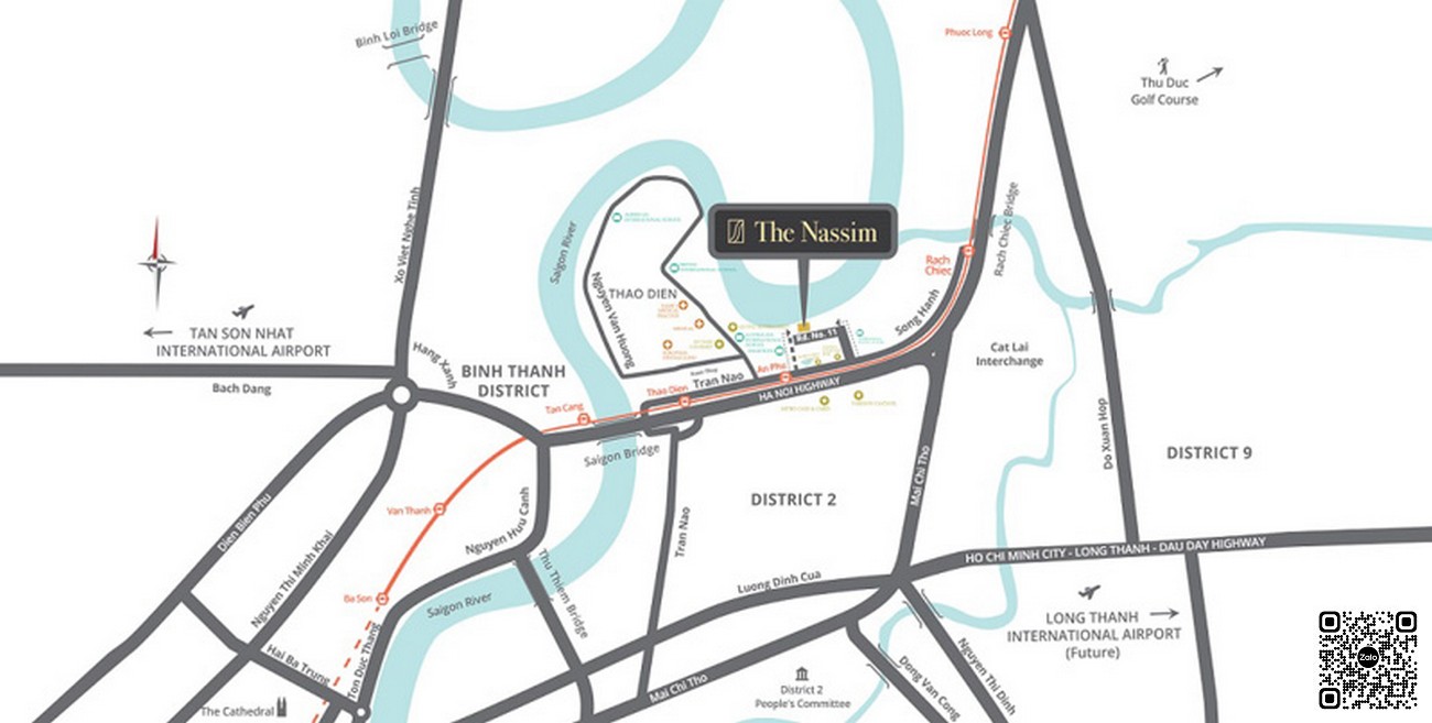 Vị trí địa chỉ dự án căn hộ The Nassim Quận 2 Đường Số 30 đường số 11, Thảo Điền chủ đầu tư Sơn Kim Land & HongKong Land