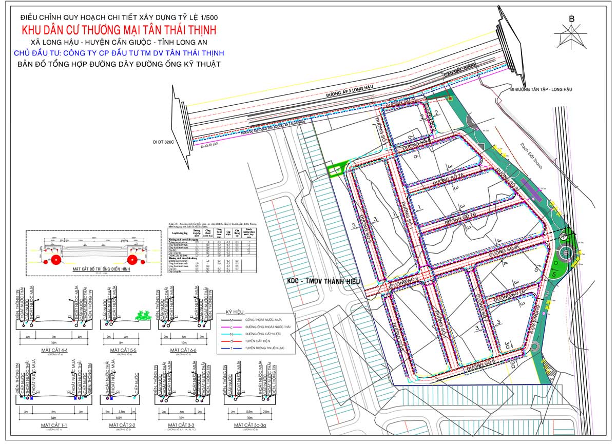 Bản đồ Quy hoạch đường dây đường ống Dự án Khu dân cư Thương mại Tân Thái Thịnh