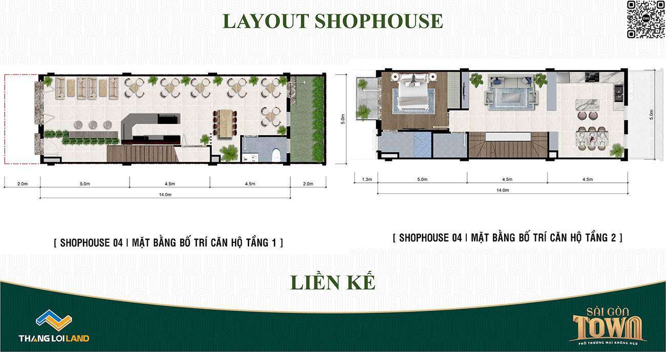 Thiết kế Shophouse dự án Sài Gòn Town Tân Trụ.