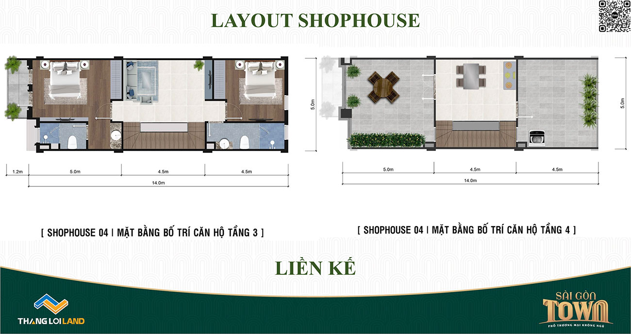 Thiết kế Shophouse dự án Sài Gòn Town Tân Trụ.
